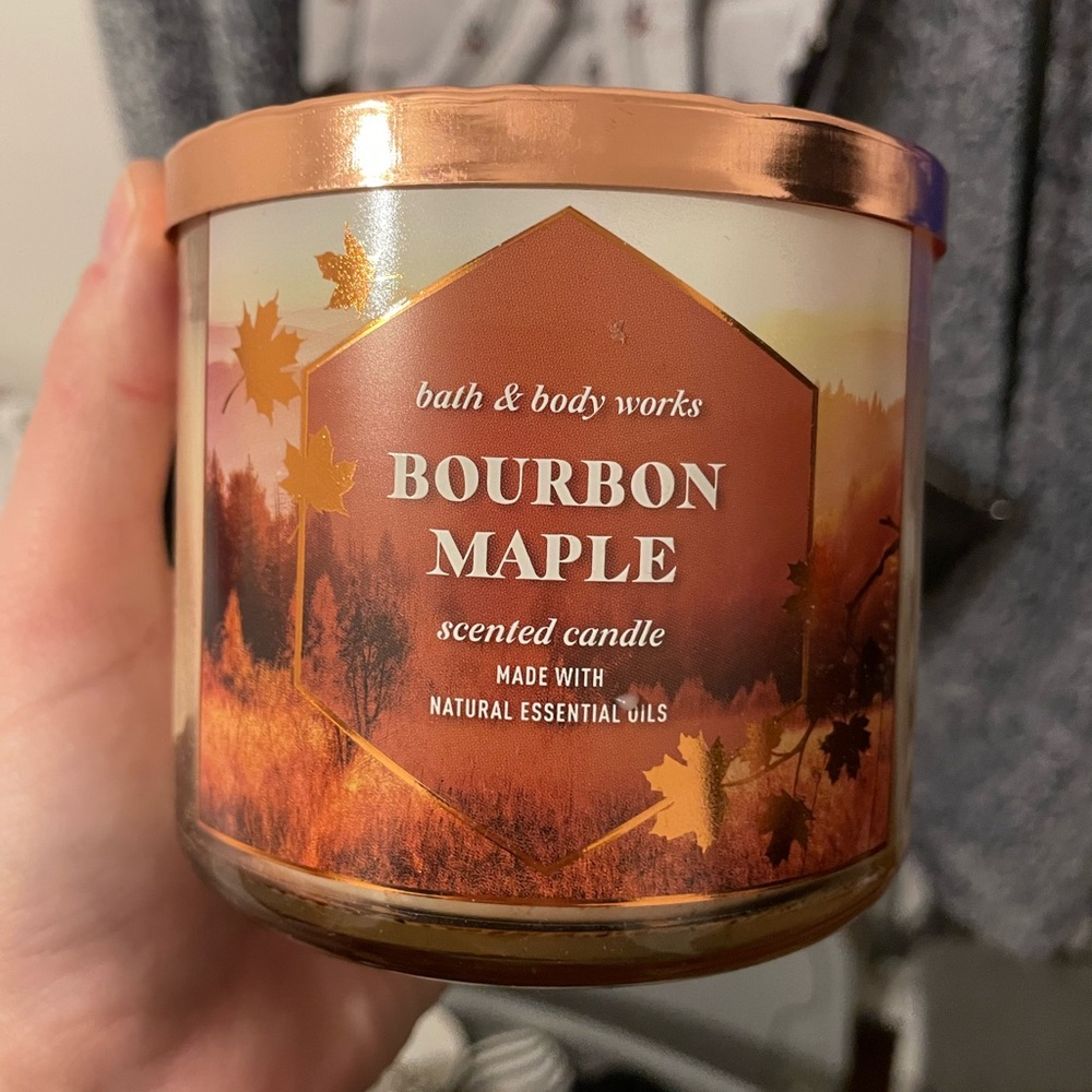 Bath and Body Works 3 wick candle Bourbon maple
